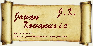 Jovan Kovanušić vizit kartica